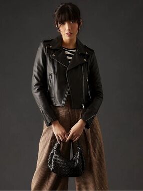 Lamarque × Anthropologie Leather Moto Jacket